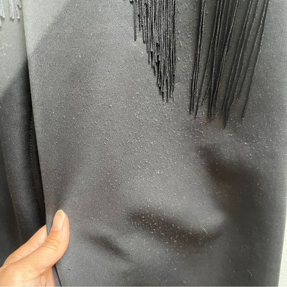 Neoma Black and Pink Fringe Party Jumpsuit Sz M 18” PTP - Picture 11 of 12